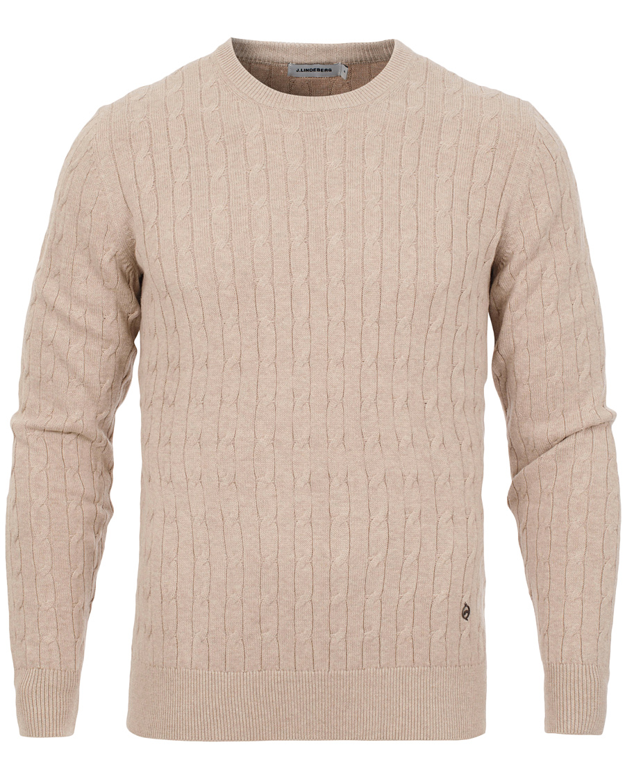 Homme | Pulls Et Tricots | J.Lindeberg | Jave Pullover Braid Cable Beige Melange