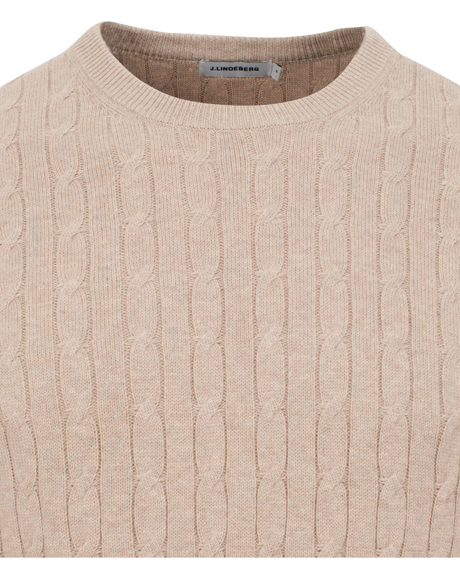 Homme | Pulls Et Tricots | J.Lindeberg | Jave Pullover Braid Cable Beige Melange