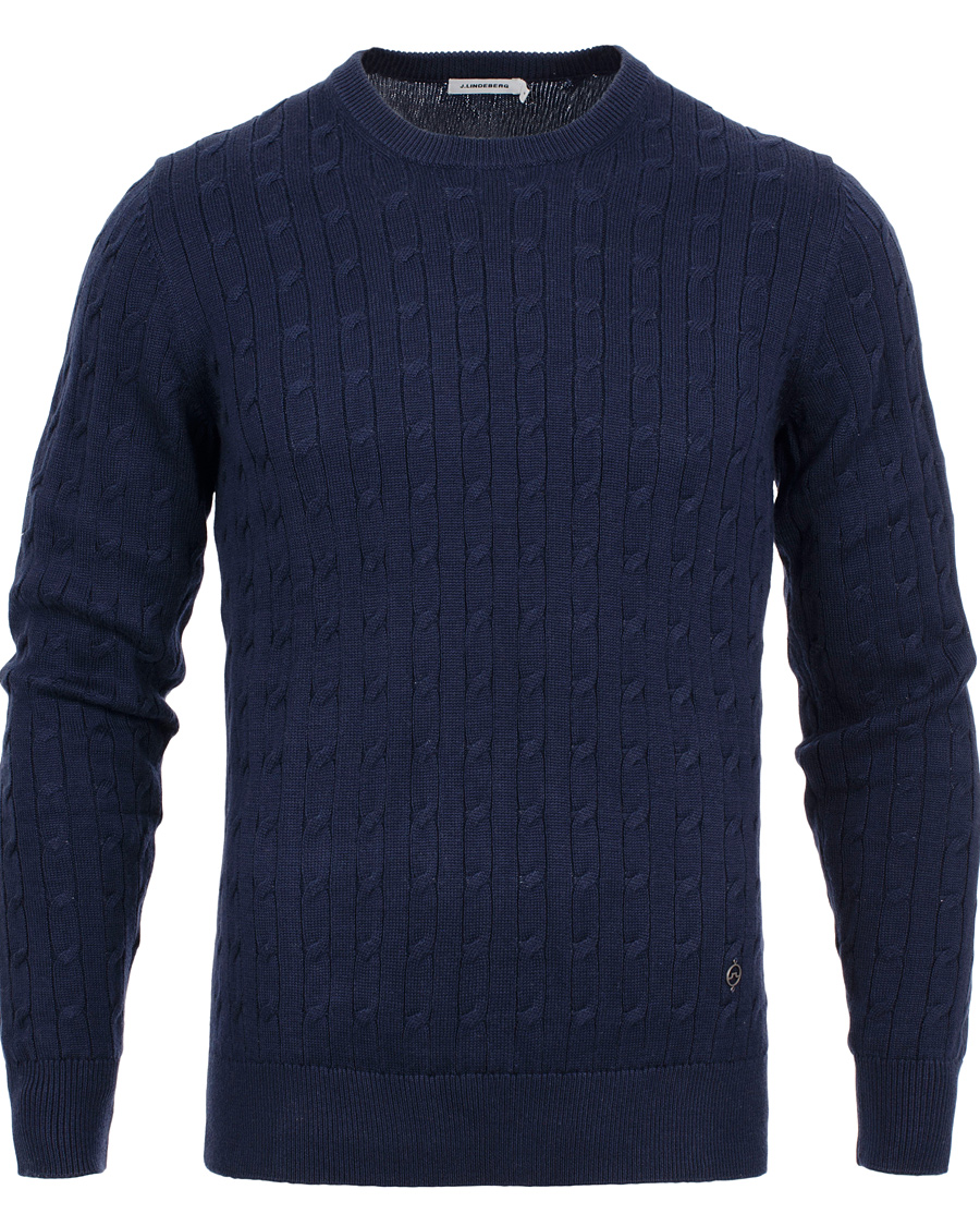 Homme | Pulls Et Tricots | J.Lindeberg | Jave Pullover Braid Cable Navy