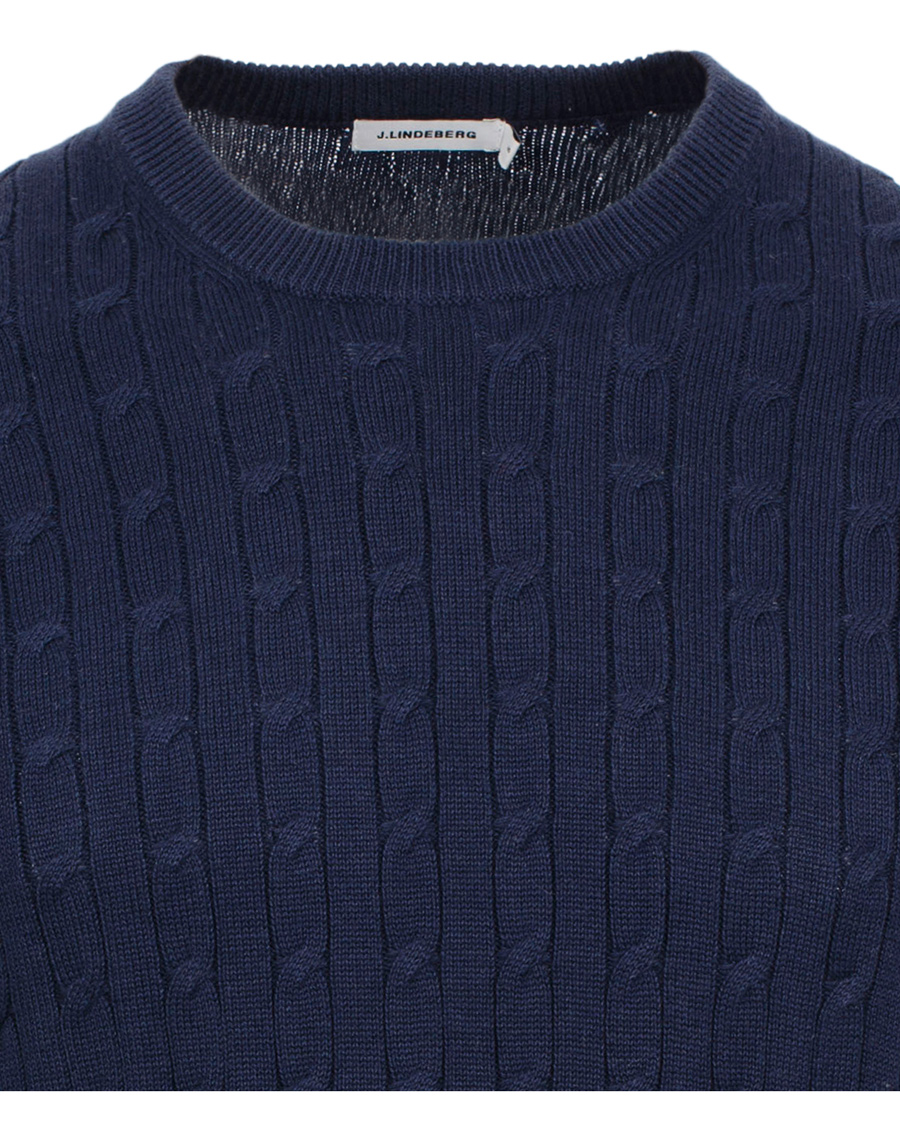 Homme | Pulls Et Tricots | J.Lindeberg | Jave Pullover Braid Cable Navy