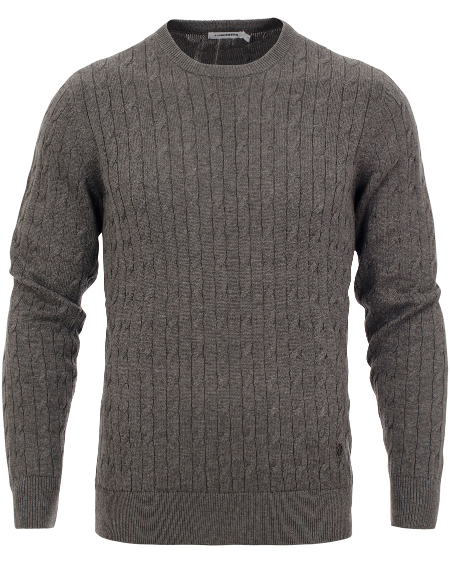 Homme | Pulls Et Tricots | J.Lindeberg | Jave Pullover Braid Cable Grey Melange