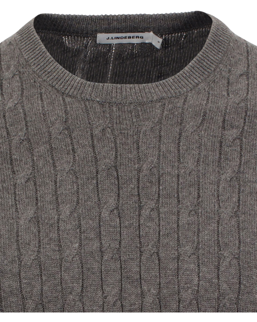 Homme | Pulls Et Tricots | J.Lindeberg | Jave Pullover Braid Cable Grey Melange
