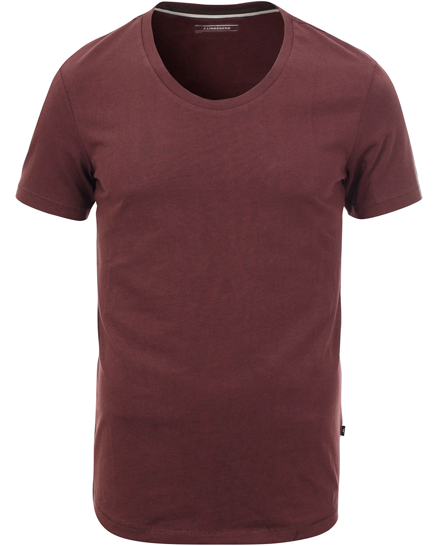 Homme | T-shirts | J.Lindeberg | Axtell Scoop T-shirt Burgundy