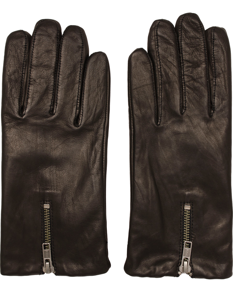 Homme | Filippa K Zip Leather Glove Black | Filippa K | Zip Leather Glove Black