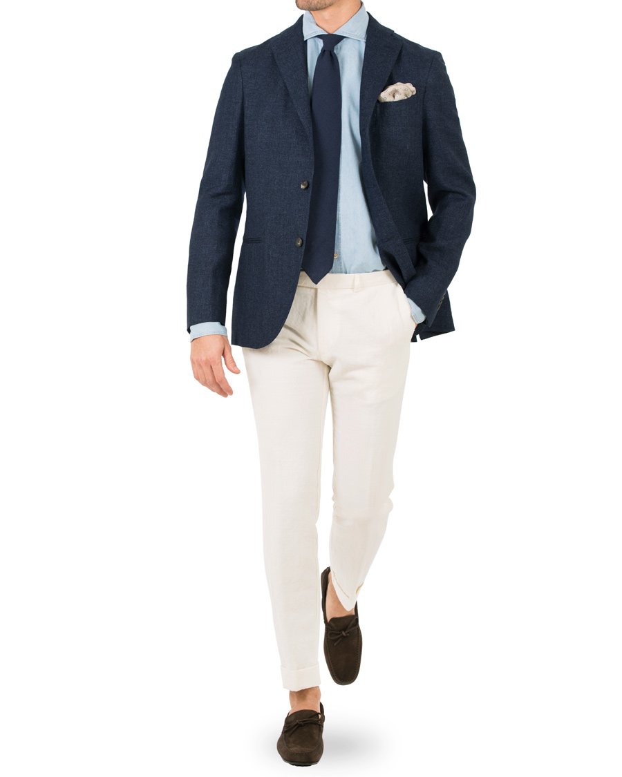 Heren | Overhemden | Stenströms | Slimline Light Denim Shirt Garment Wash