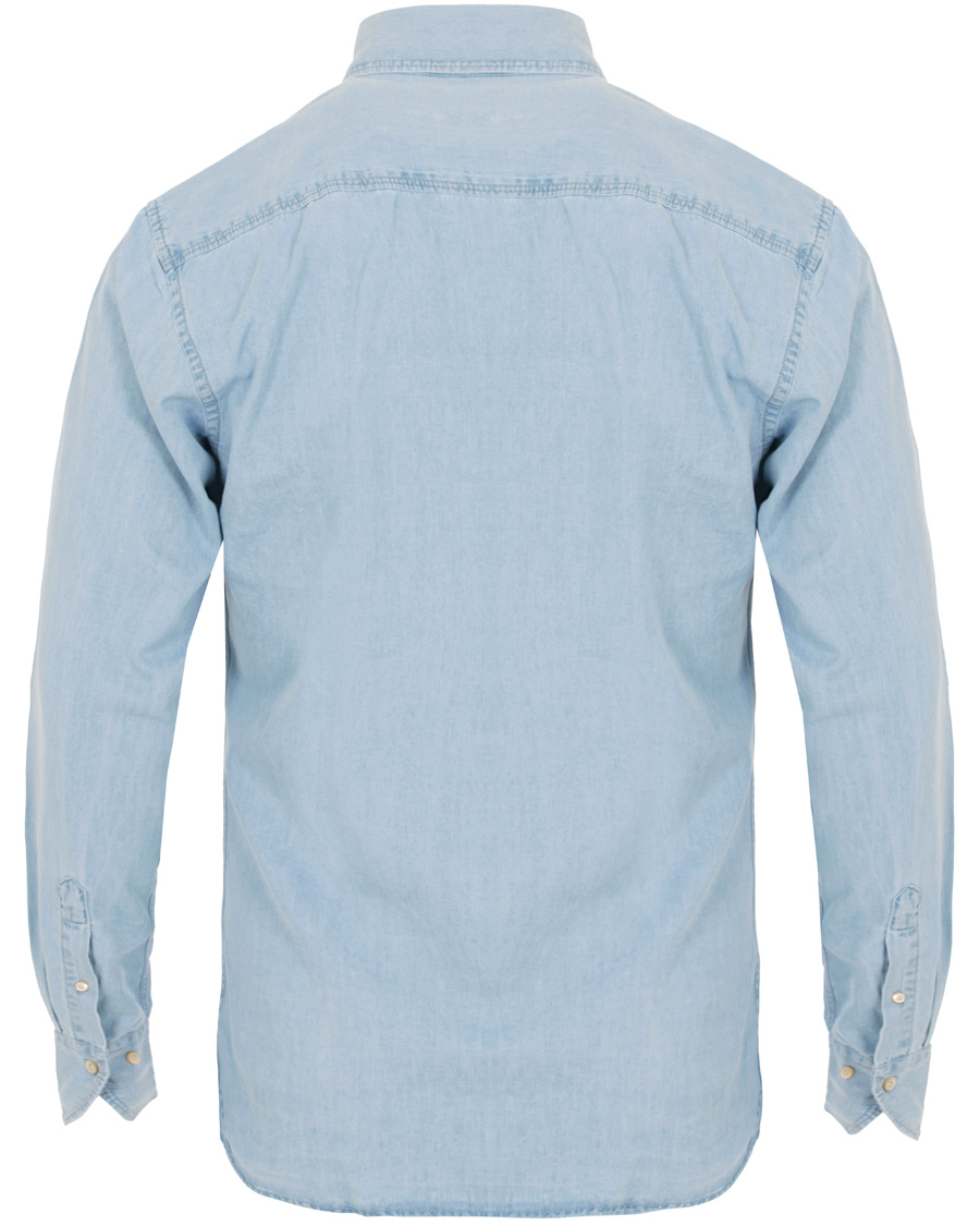 Heren | Overhemden | Stenströms | Slimline Light Denim Shirt Garment Wash