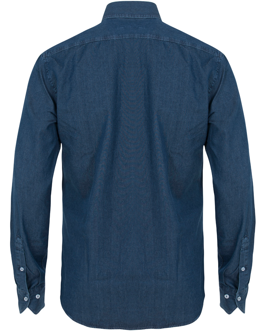Homme | Chemises | Stenströms | Slimline Dark Denim Shirt Garment Wash