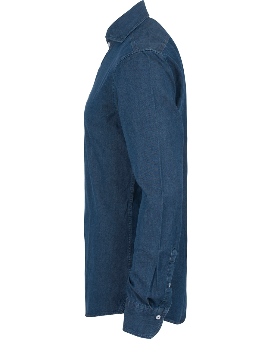 Homme | Chemises | Stenströms | Slimline Dark Denim Shirt Garment Wash