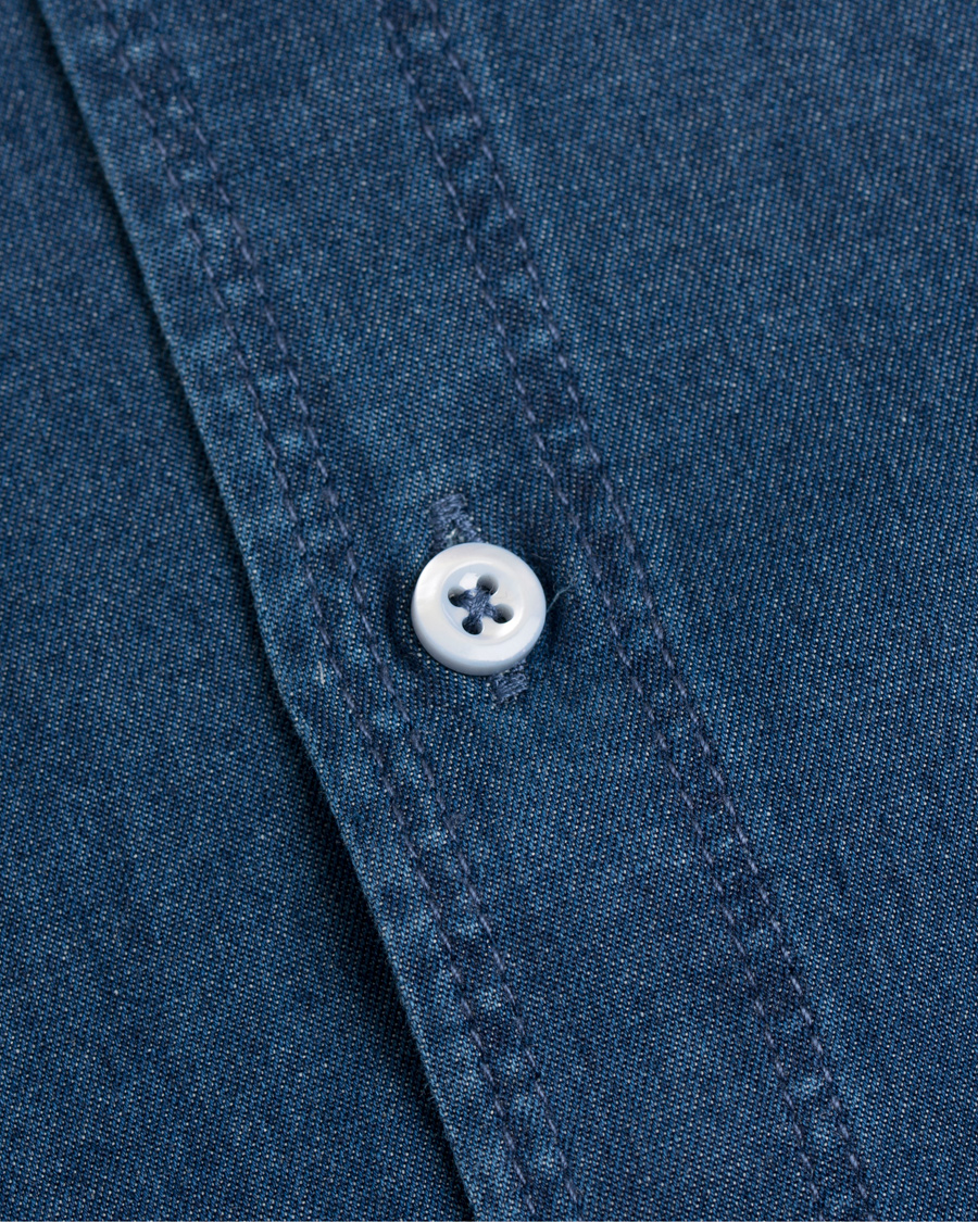 Homme | Chemises | Stenströms | Slimline Dark Denim Shirt Garment Wash