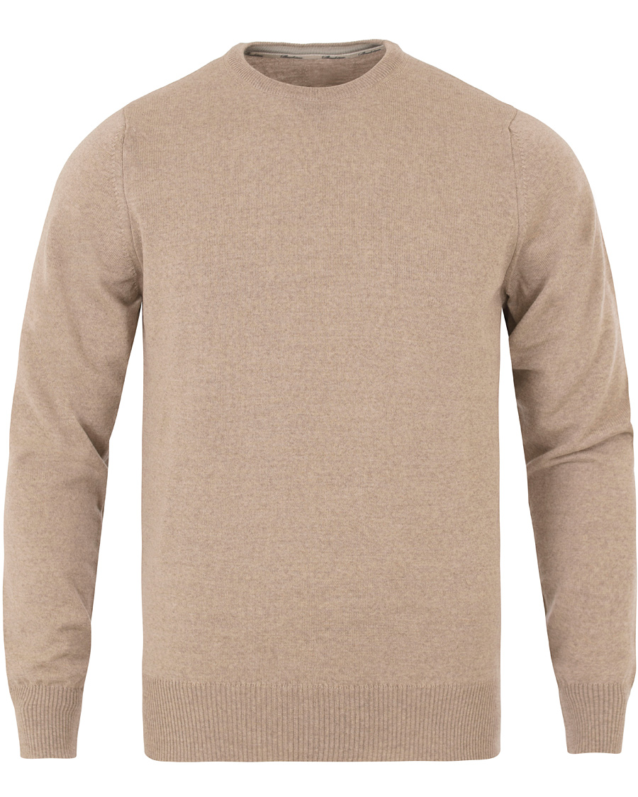 Heren | Truien | Stenströms | Merino Crew Neck Pullover Beige