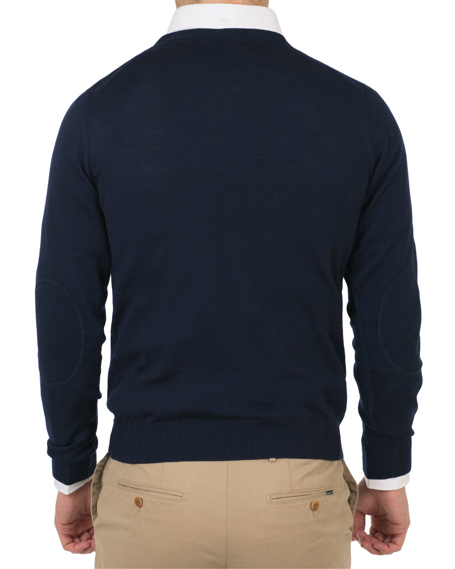 Homme | Pulls Et Tricots | Stenströms | Merino Crew Neck Pullover Navy