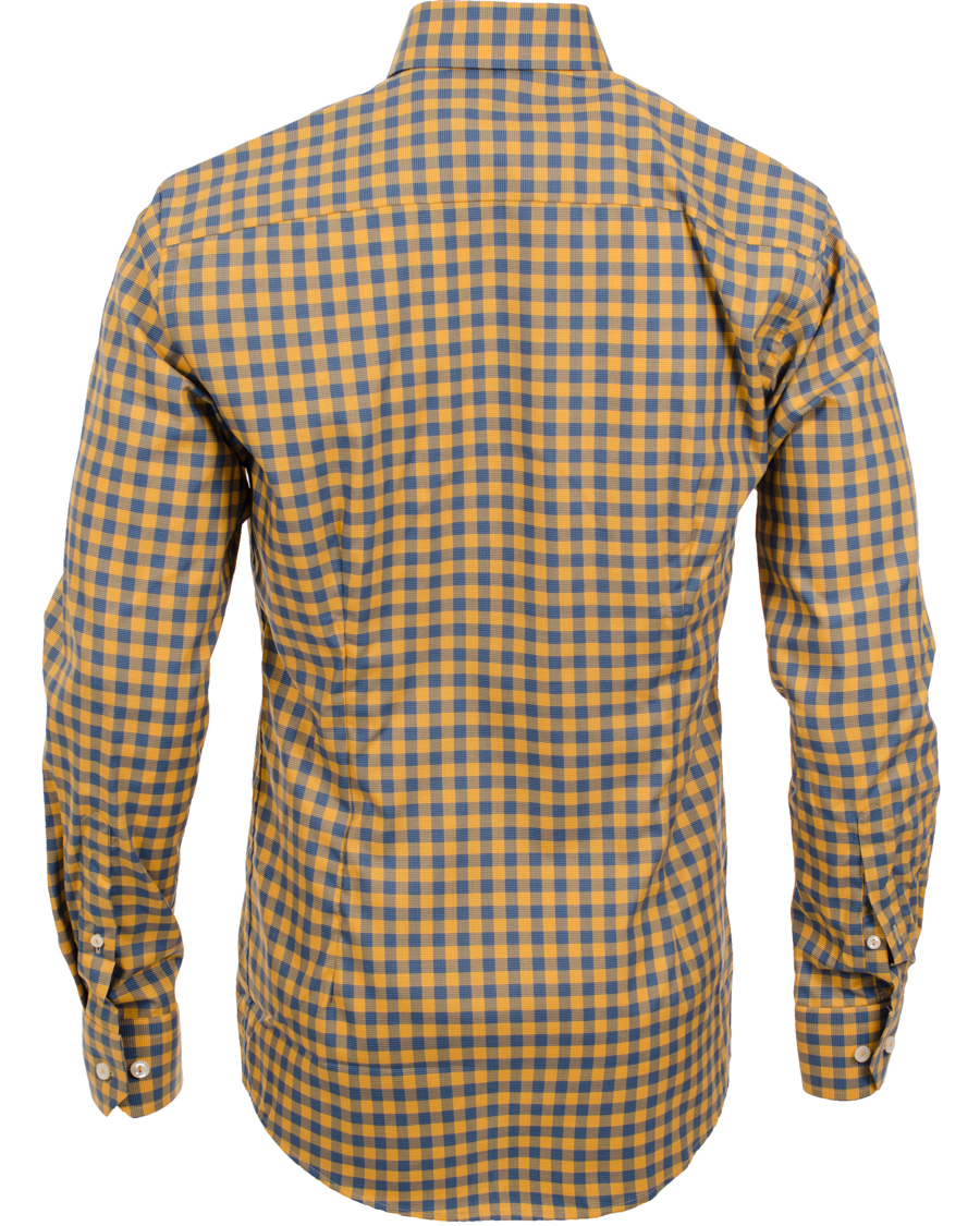 Heren | Overhemden | Eton | Slim Fit Shirt Red Ribbon Check Mustard Yellow