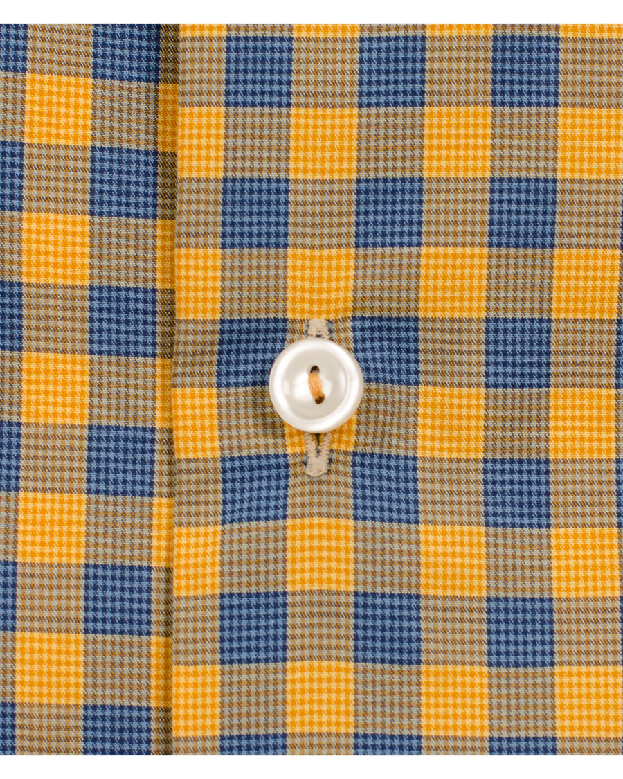 Heren | Overhemden | Eton | Slim Fit Shirt Red Ribbon Check Mustard Yellow