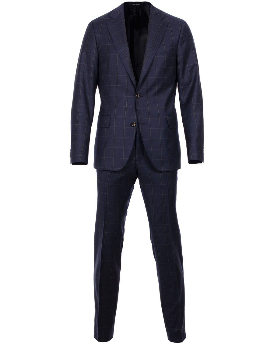 Heren | Pakken | Oscar Jacobson | Edmund Window Pane Suit Navy
