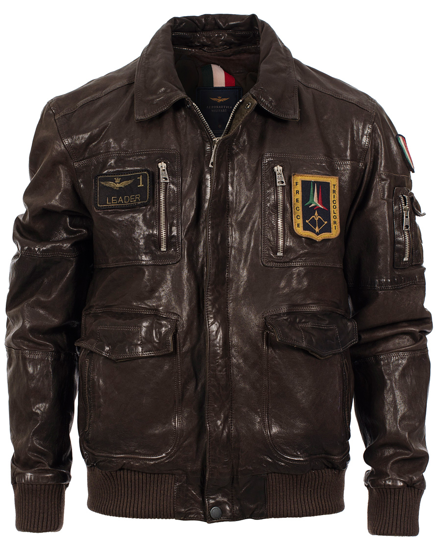Homme | Manteaux Et Vestes | Aeronautica Militare | Pilot Uomo Leather Jacket Brown