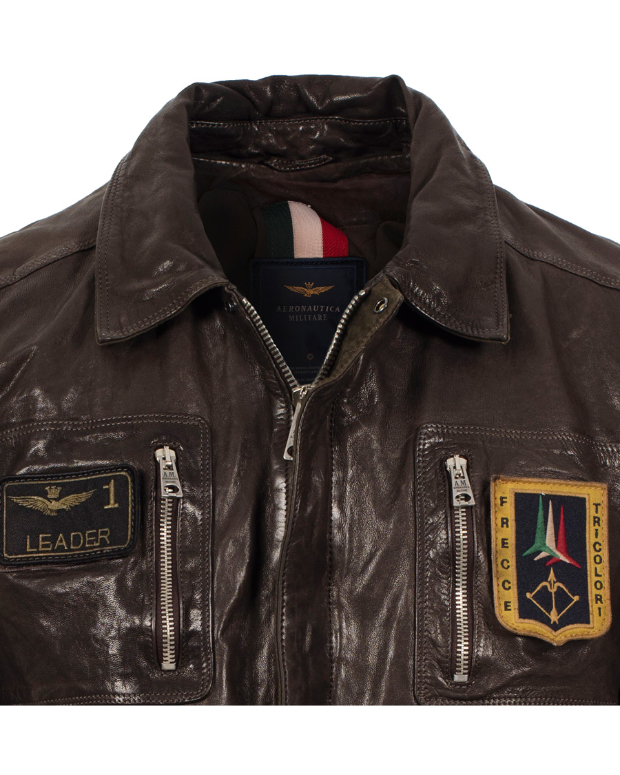 Homme | Manteaux Et Vestes | Aeronautica Militare | Pilot Uomo Leather Jacket Brown