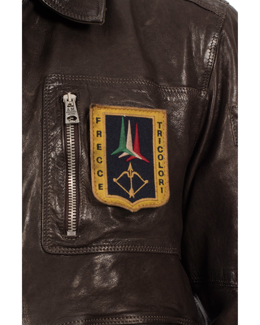 Homme | Manteaux Et Vestes | Aeronautica Militare | Pilot Uomo Leather Jacket Brown