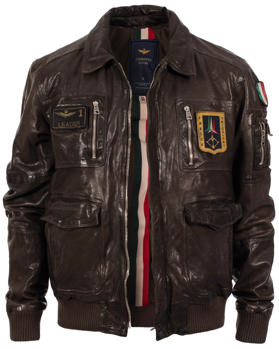 Homme | Manteaux Et Vestes | Aeronautica Militare | Pilot Uomo Leather Jacket Brown