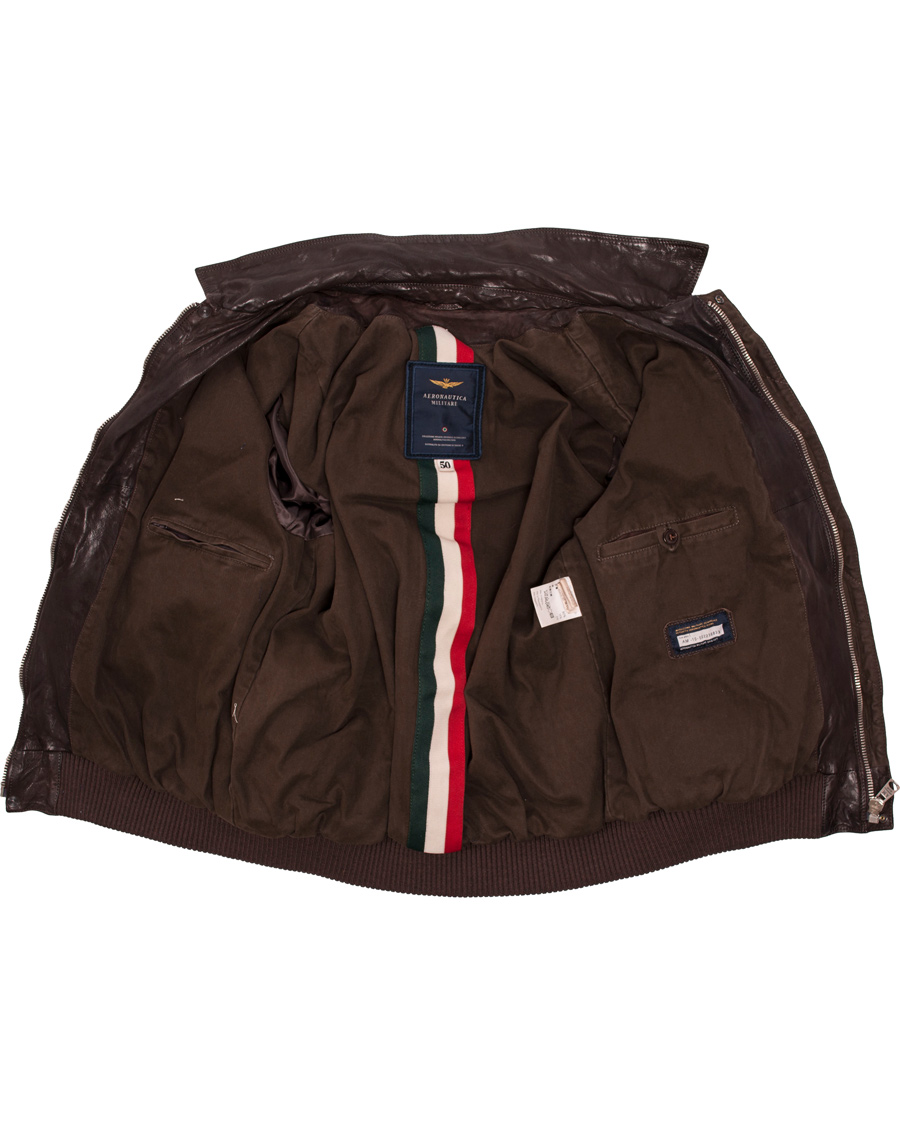 Homme | Manteaux Et Vestes | Aeronautica Militare | Pilot Uomo Leather Jacket Brown