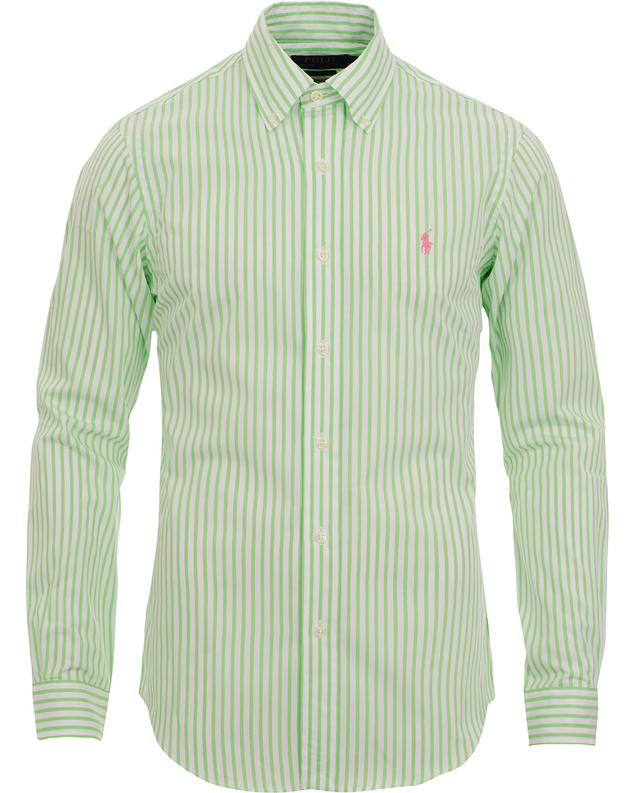 Homme | Chemises | Polo Ralph Lauren | Slim Fit Poplin Stripe Shirt Lime/White
