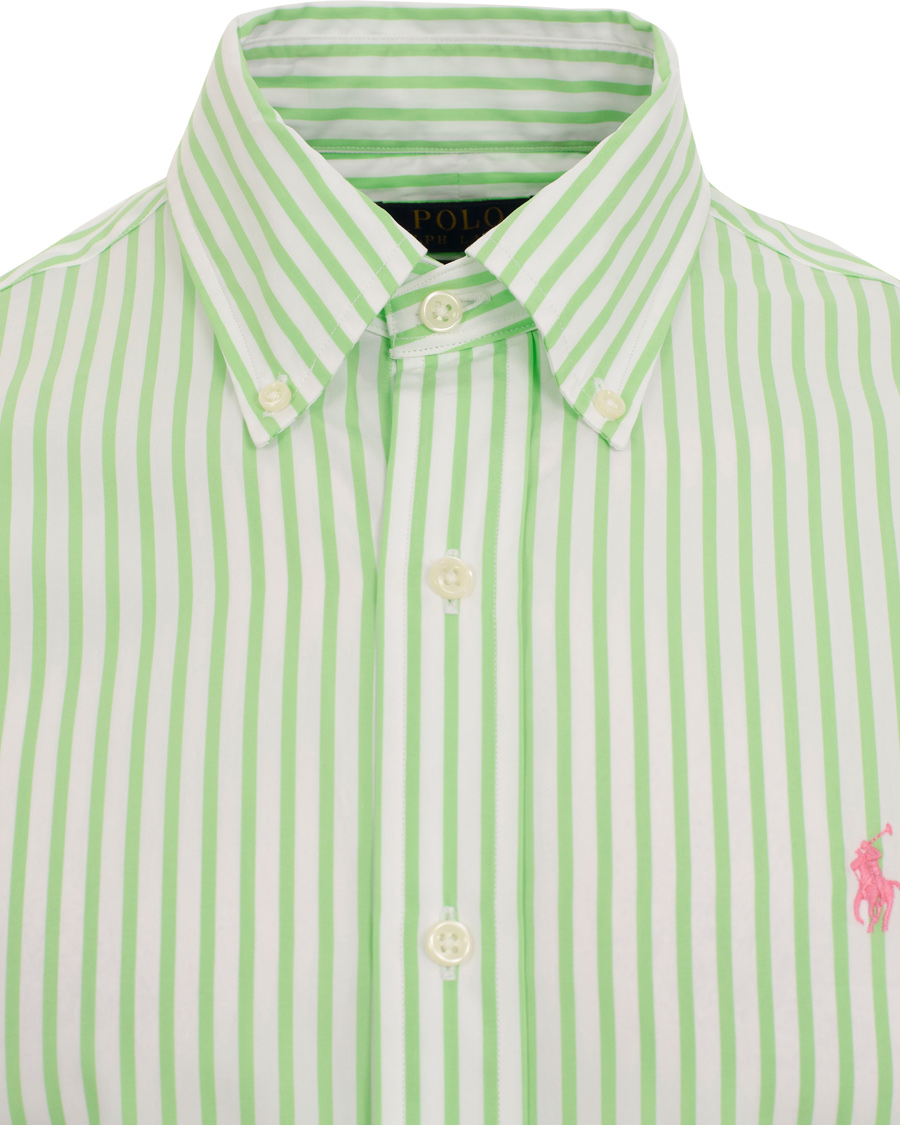 Homme | Chemises | Polo Ralph Lauren | Slim Fit Poplin Stripe Shirt Lime/White