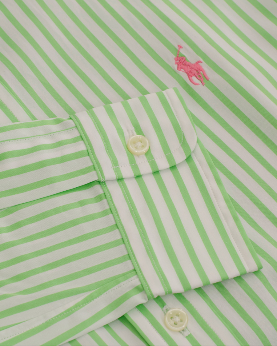 Homme | Chemises | Polo Ralph Lauren | Slim Fit Poplin Stripe Shirt Lime/White