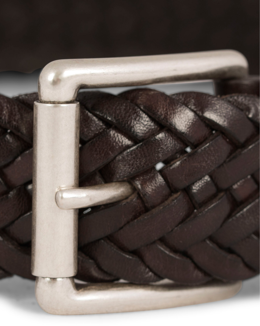 Homme | Anderson's Braided Leather Belt 3,5 cm Brown | Anderson's | Braided Leather Belt 3,5 cm Brown