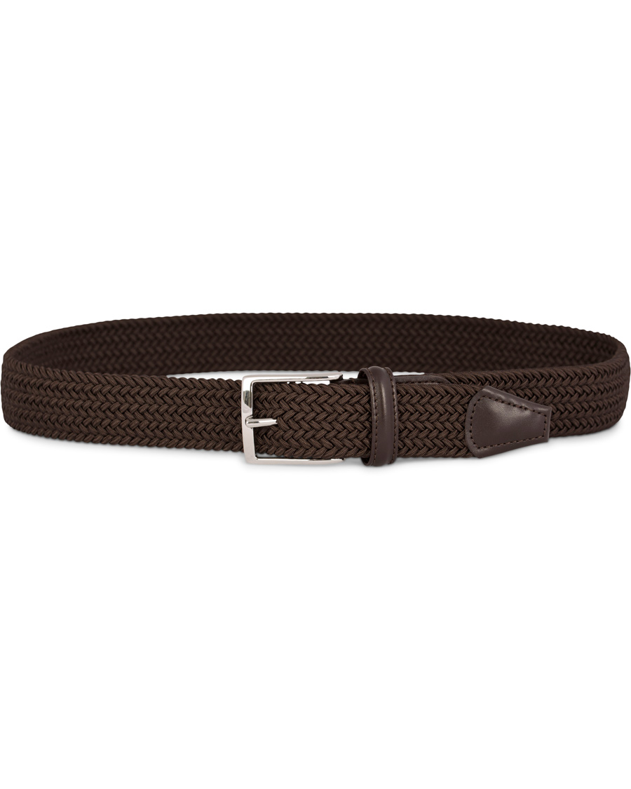 Homme | Anderson's Elastic Textile Belt 3,5 cm Brown | Anderson's | Elastic Textile Belt 3,5 cm Brown