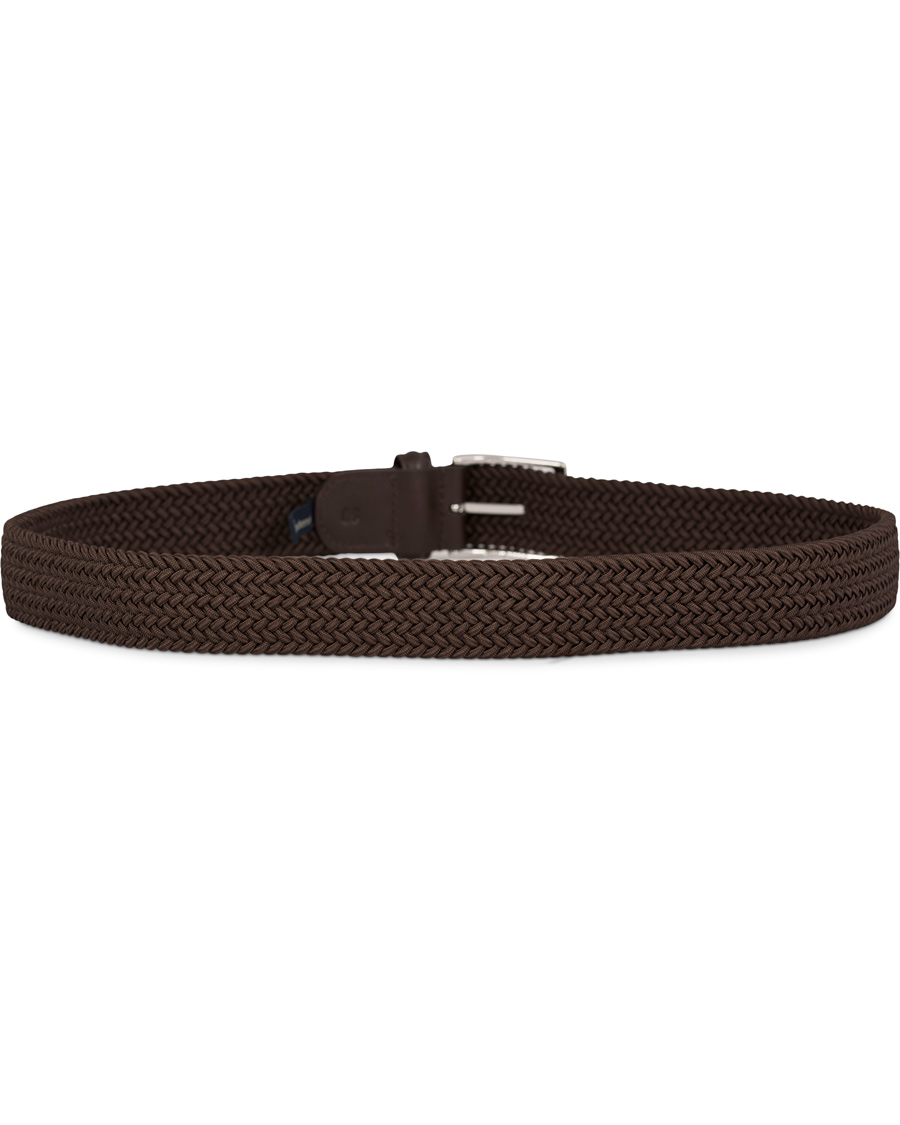 Homme | Anderson's Elastic Textile Belt 3,5 cm Brown | Anderson's | Elastic Textile Belt 3,5 cm Brown