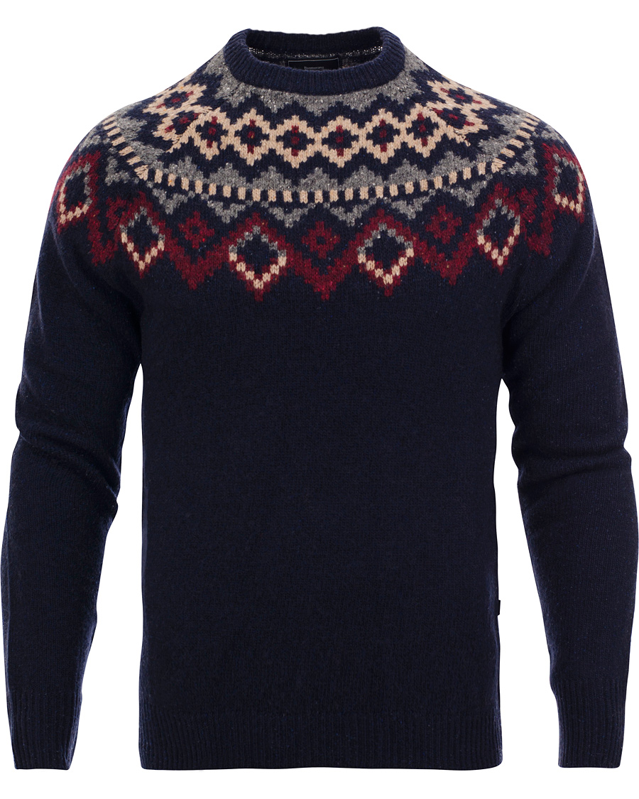 Heren | Truien | Boomerang | Merak Jaquard Sweater Night Sky