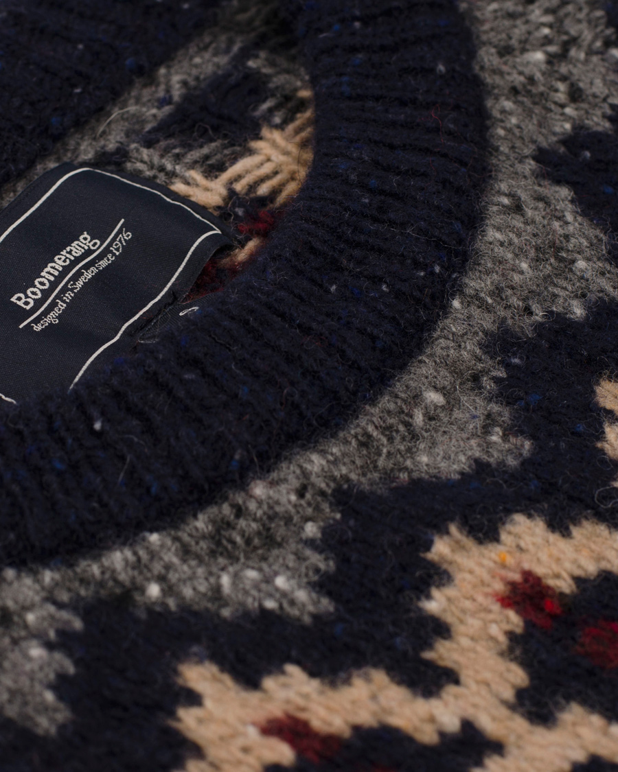 Heren | Truien | Boomerang | Merak Jaquard Sweater Night Sky