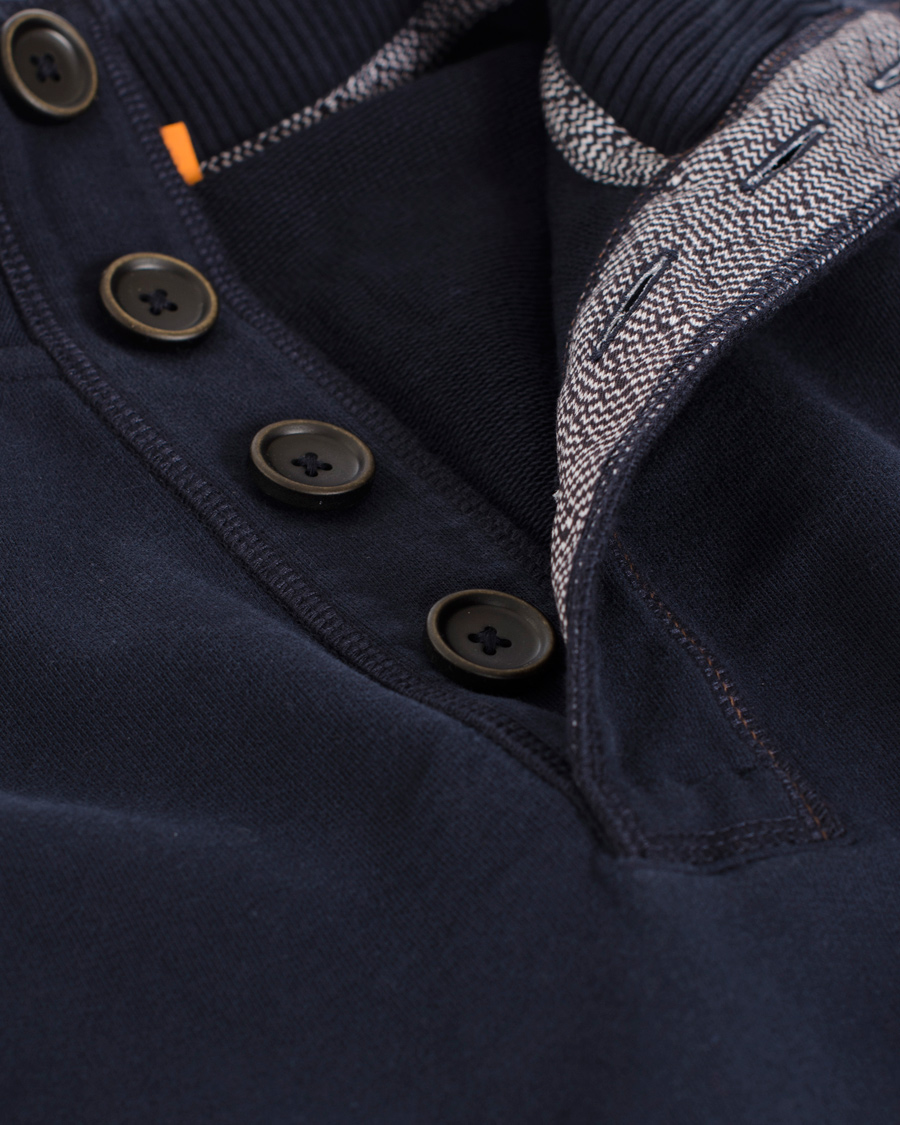 Heren | Truien | BOSS ORANGE | BOSS Casual Wherso Button Sweatshirt Dark Blue