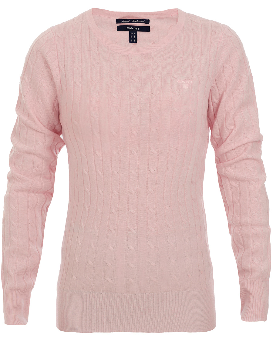 Homme | Pulls Et Tricots | GANT | Woman Stretch Lambswool Cable Crew Nantucket Pink