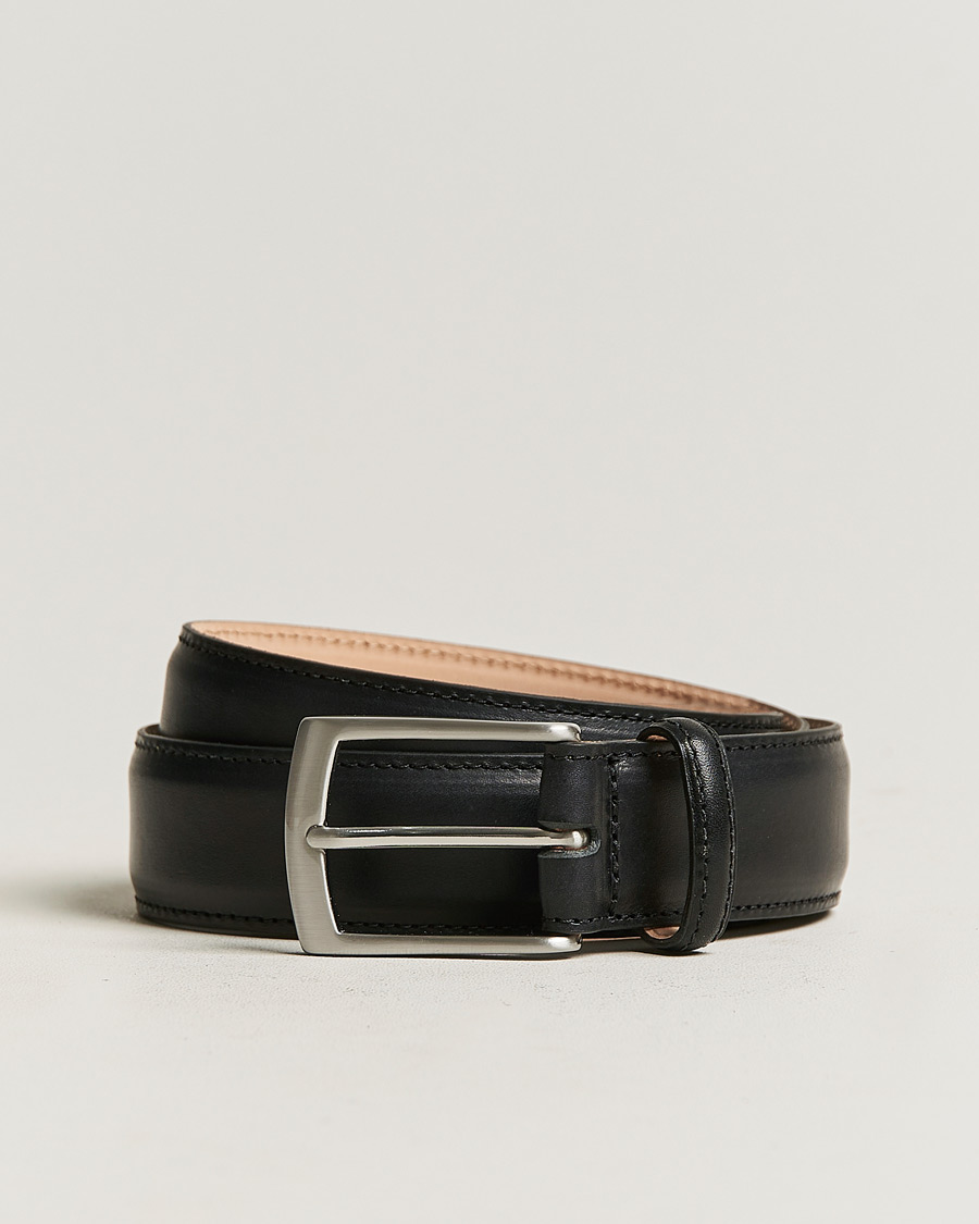 Homme | Loake 1880 Henry Leather Belt 3,3 cm Black | Loake 1880 | Henry Leather Belt 3,3 cm Black