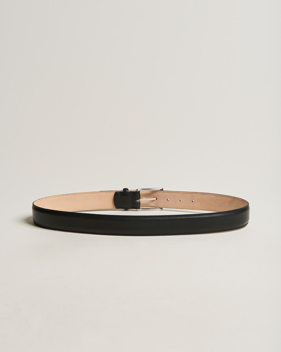Homme | Loake 1880 Henry Leather Belt 3,3 cm Black | Loake 1880 | Henry Leather Belt 3,3 cm Black