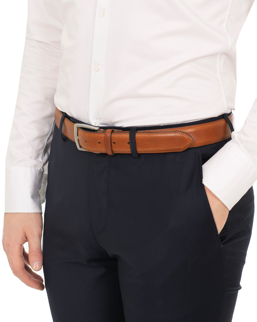Homme | Loake 1880 Henry Leather Belt 3,3 cm Brown | Loake 1880 | Henry Leather Belt 3,3 cm Brown