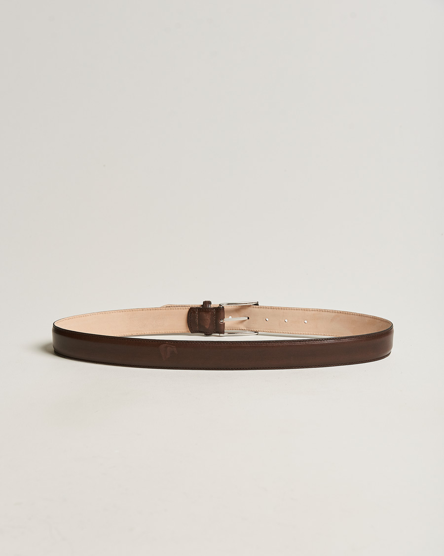 Homme | Loake 1880 Henry Leather Belt 3,3 cm Dark Brown | Loake 1880 | Henry Leather Belt 3,3 cm Dark Brown