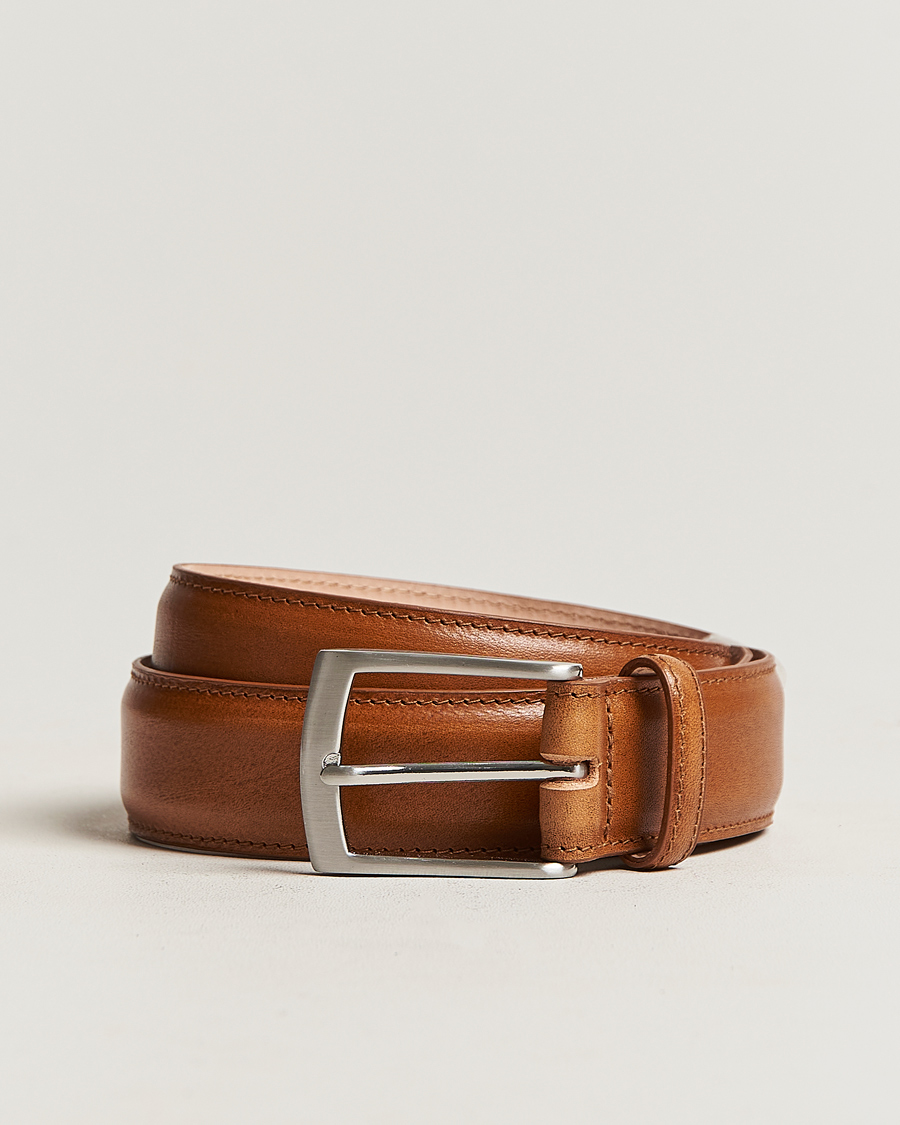 Homme | Loake 1880 Henry Leather Belt 3,3 cm Tan | Loake 1880 | Henry Leather Belt 3,3 cm Tan