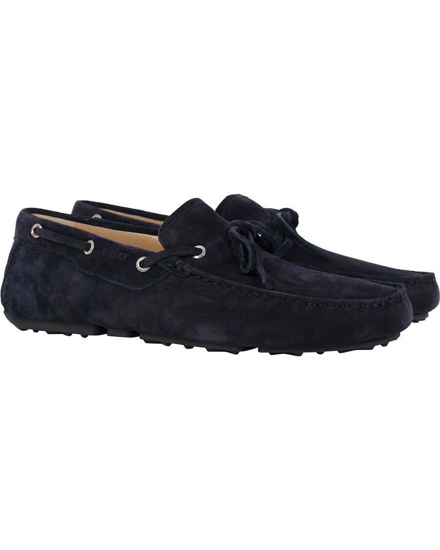Homme | BALLY Dramer Suede Car Shoe Blue Navy | Bally | Dramer Suede Car Shoe Blue Navy