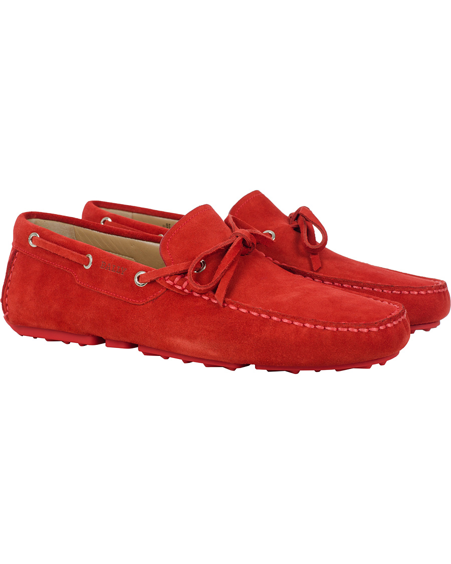 Heren | BALLY Dramer Suede Car Shoe Rosetto Red | Bally | Dramer Suede Car Shoe Rosetto Red