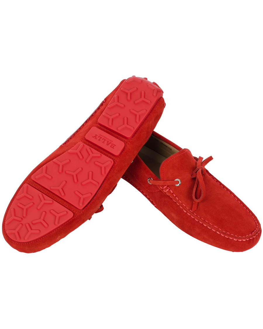 Heren | BALLY Dramer Suede Car Shoe Rosetto Red | Bally | Dramer Suede Car Shoe Rosetto Red