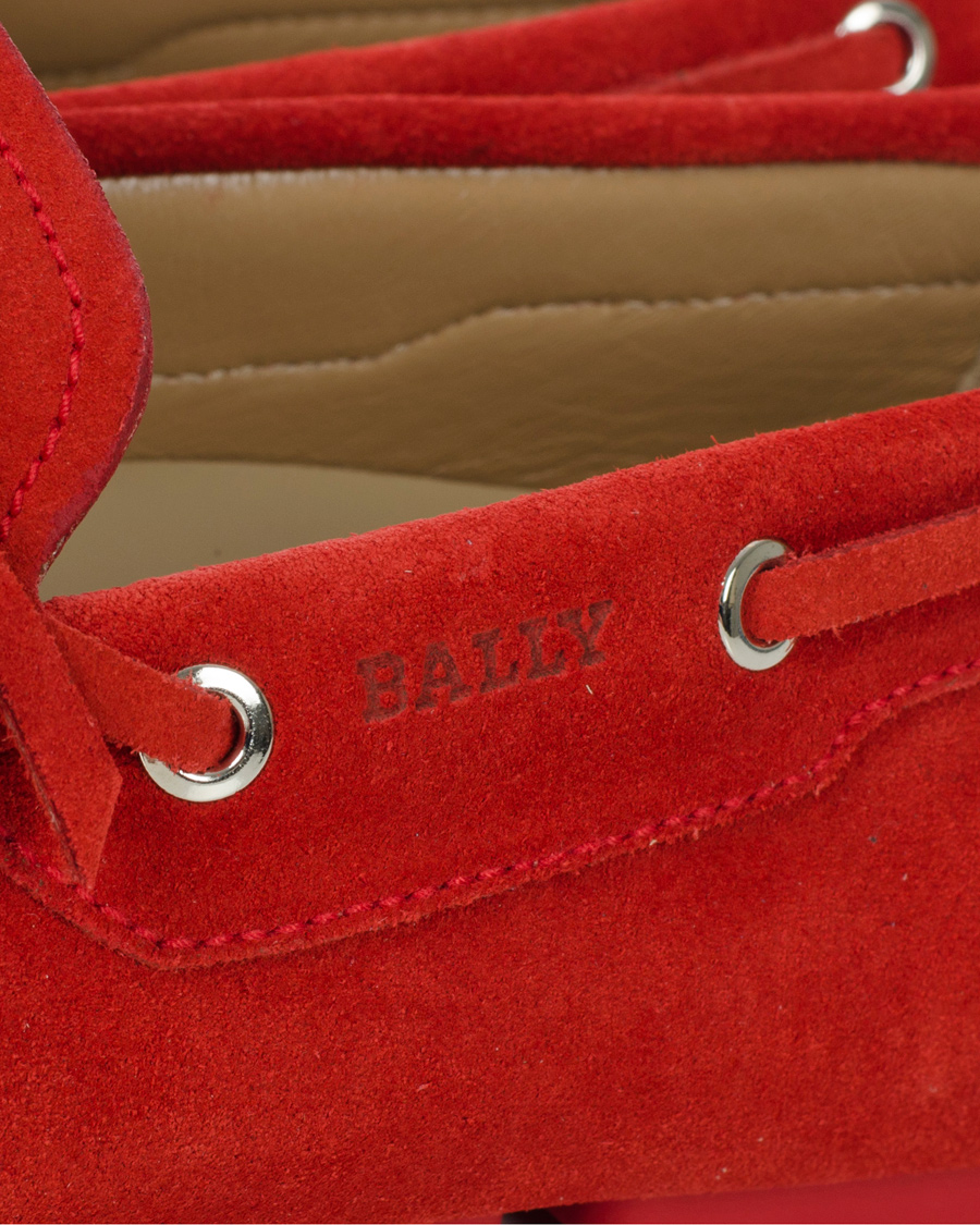 Heren | BALLY Dramer Suede Car Shoe Rosetto Red | Bally | Dramer Suede Car Shoe Rosetto Red