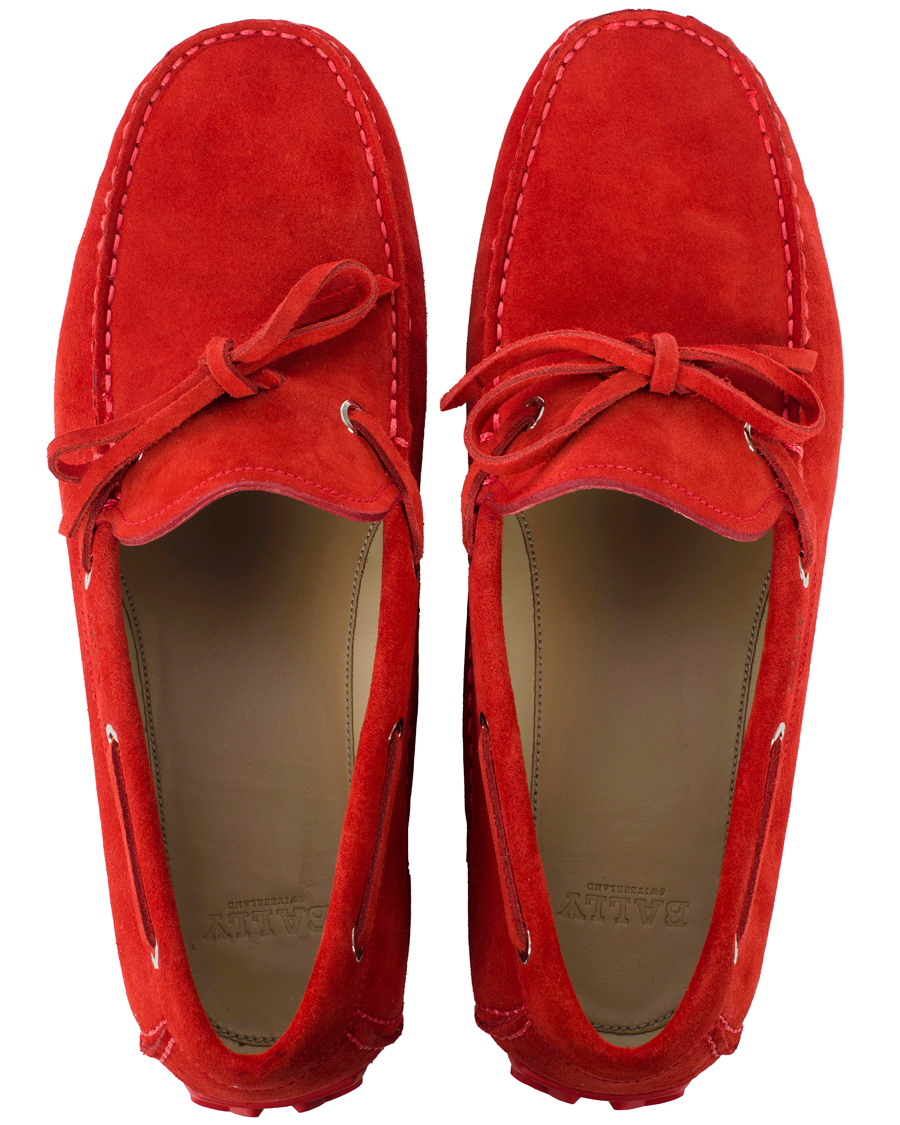 Heren | BALLY Dramer Suede Car Shoe Rosetto Red | Bally | Dramer Suede Car Shoe Rosetto Red
