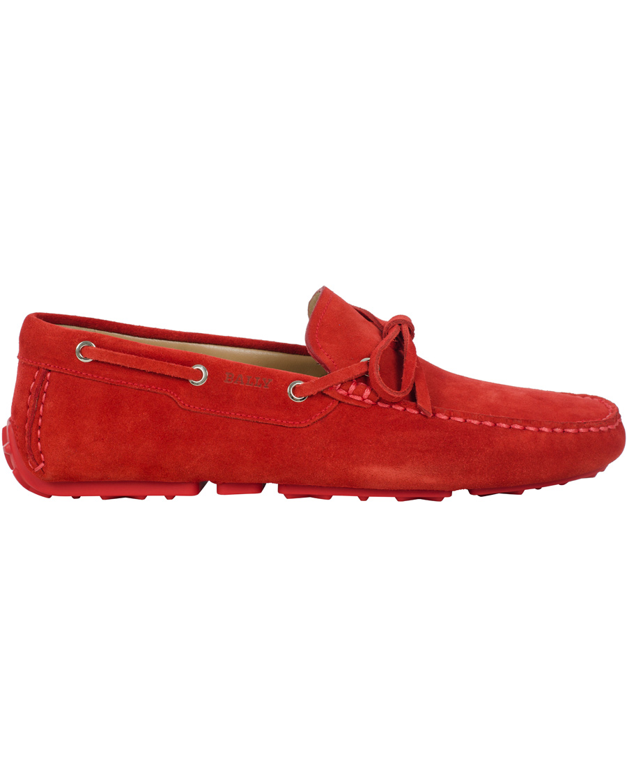 Heren | BALLY Dramer Suede Car Shoe Rosetto Red | Bally | Dramer Suede Car Shoe Rosetto Red