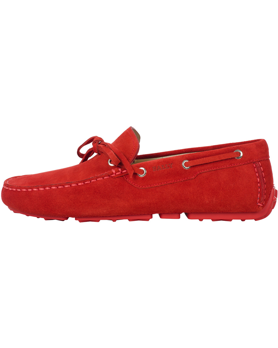 Heren | BALLY Dramer Suede Car Shoe Rosetto Red | Bally | Dramer Suede Car Shoe Rosetto Red