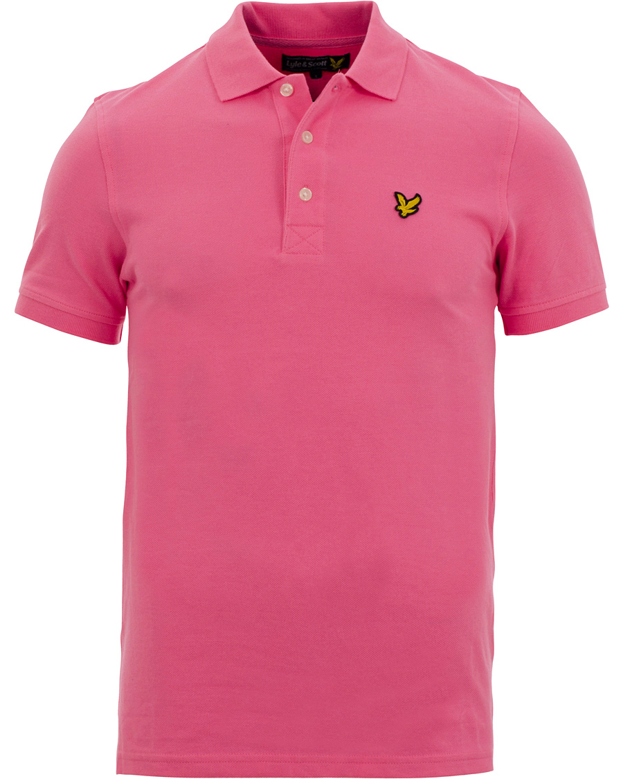 Homme | Polos | Lyle & Scott | Plain Pique Polo Shirt Hot Pink