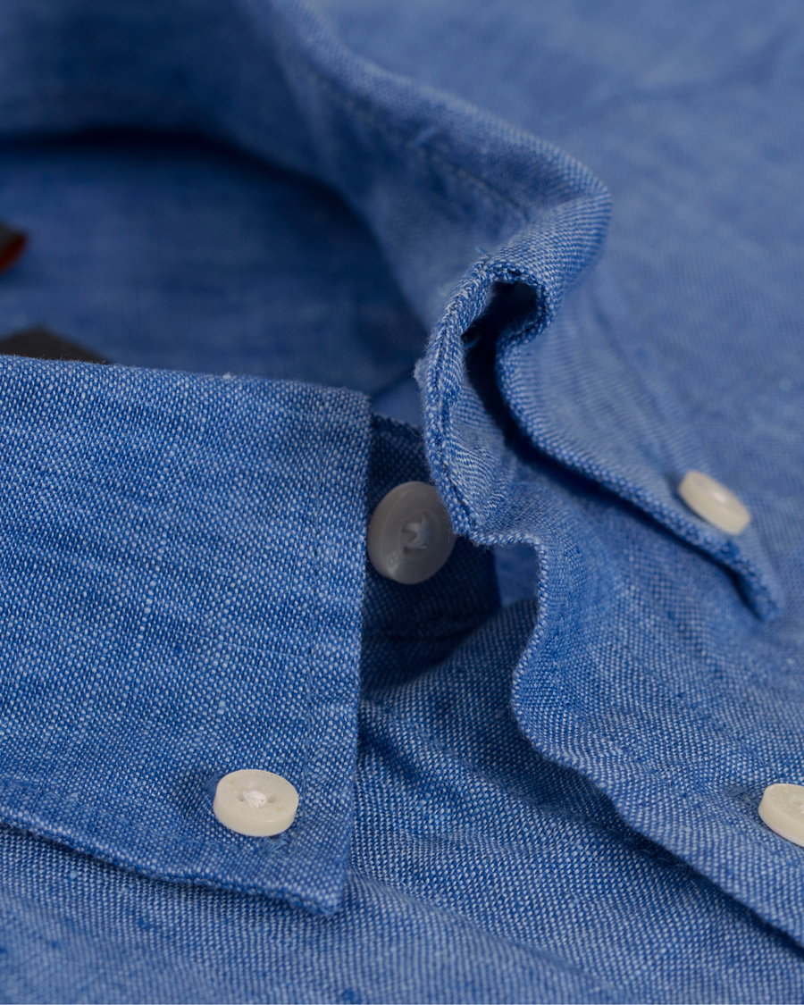 Homme | Chemises | Morris | Douglas Linen Shirt Blue