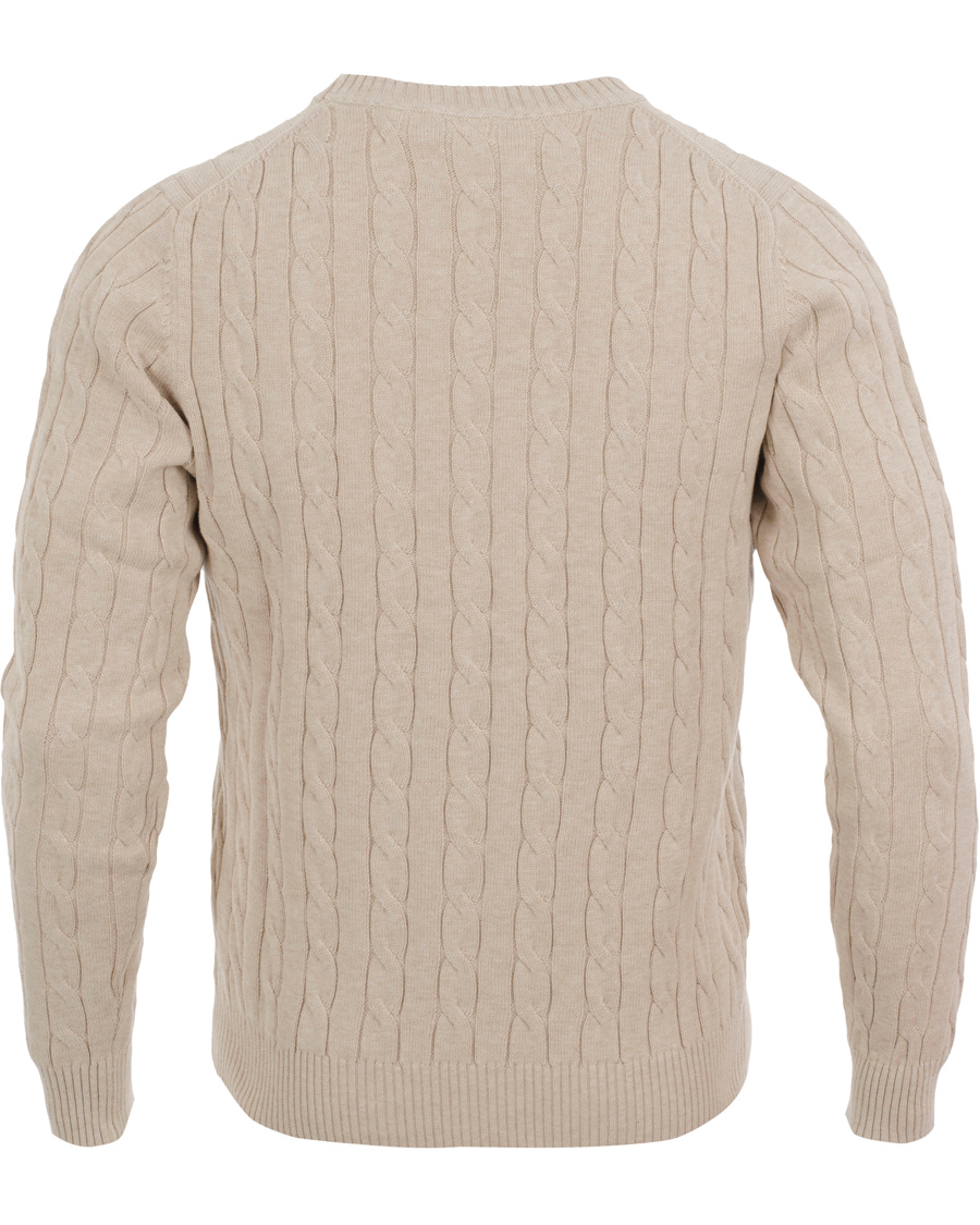 Homme | Pulls Et Tricots | GANT | Cotton Cable Crew Pullover Light Sand Melange