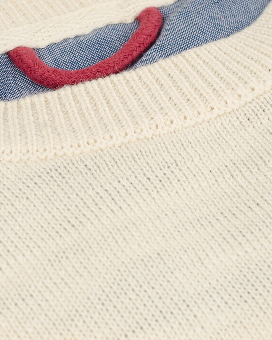 Homme | Pulls Et Tricots | GANT | Natural Cotton Retro Flag Crew Ivory