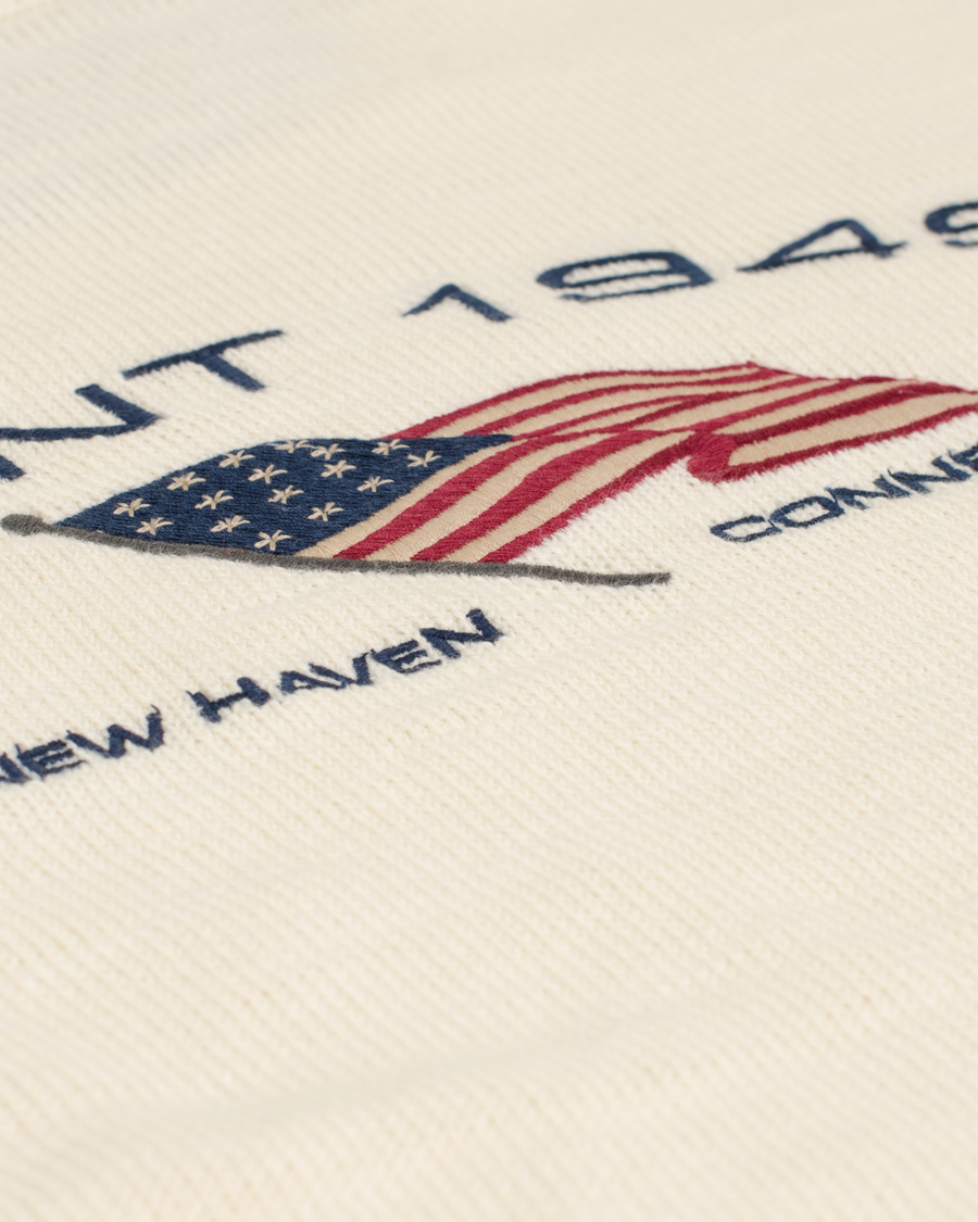 Homme | Pulls Et Tricots | GANT | Natural Cotton Retro Flag Crew Ivory